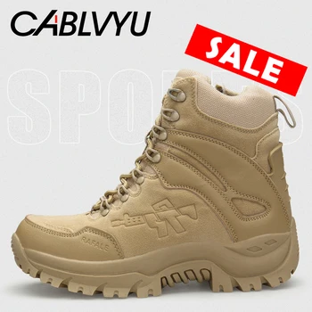 CABLVYU, мужские тактические ботинки, Армейские ботинки, Мужские Военные Непромокаемые рабочие ботинки для Пустыни, Альпинистская походная обувь, Мужские уличные ботинки