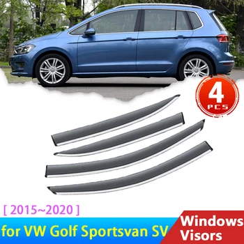 Лобовое стекло для Volkswagen VW Golf Sportsvan SV 2015 ~ 2020 Аксессуары Дефлекторы Боковых Стекол Автомобиля, Козырьки, Отделка От Дождя, Защита Для Бровей