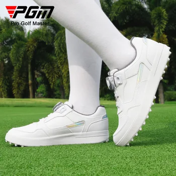 Обувь для гольфа PGM, женская спортивная обувь, супер Водонепроницаемая обувь с разноцветными ручками, Шнурки, противоскользящие гвозди