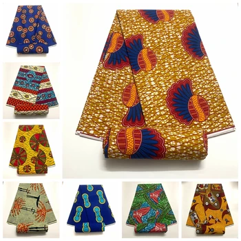 ткань с африканским принтом, восковая ткань, африканский котон, 100% хлопок, высококачественная швейная ткань, лоскутный материал, 6 ярдов, платье в Анкаре, мягкая