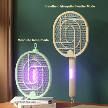 Электрическая Складная лампа-убийца от комаров, USB Перезаряжаемая ракетка-убийца от комаров, Мухобойка, лампа-репеллент 3000 В