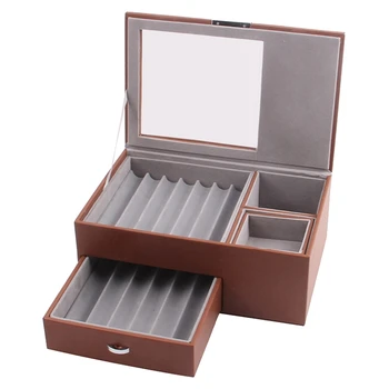 Деревянный ящик для хранения ручек с 13 сетками, роскошный 2-слойный чехол для ручек из искусственной кожи, прозрачное окошко, канцелярский чехол, ручка-Коллекция A